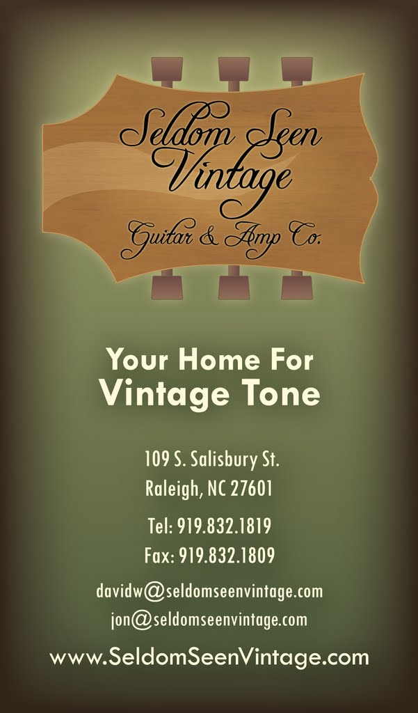 Seldom Seen Vintage Guitar Company - Business Card Side 2
