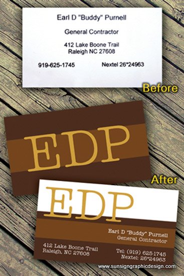 Buddy Purnell Business Card Before _ After